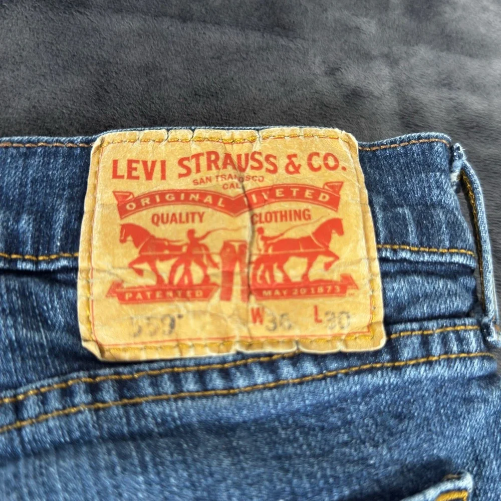 Levi 559 Relaxed Straight Jeans Mens 36x30 Blue Stretch Denim Pants